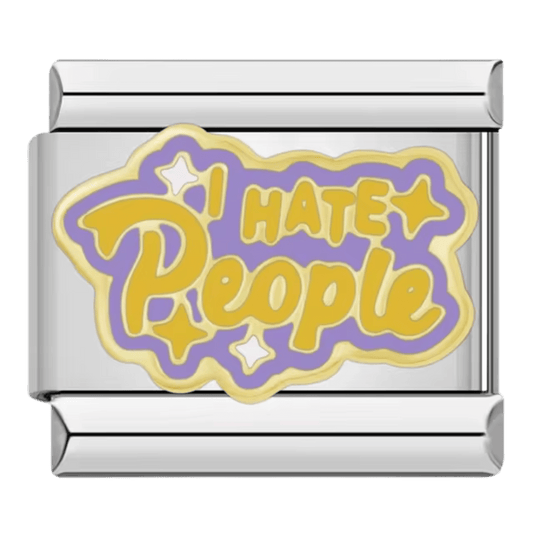 I hate people 9mm Italian charm by Charmette compatible with all Italian charm bracelets
