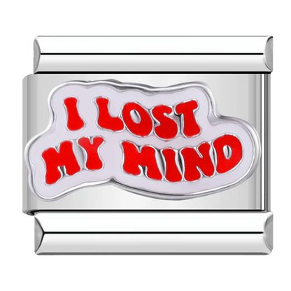 I lost my mind 9mm Italian charm by Charmette compatible with all Italian charm bracelets