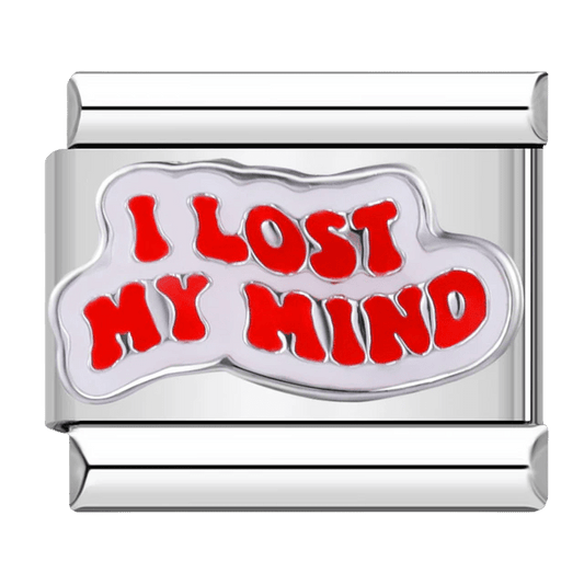 I lost my mind 9mm Italian charm by Charmette compatible with all Italian charm bracelets