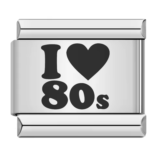 I love 80s Italian charm 9mm stainless steel bracelet link