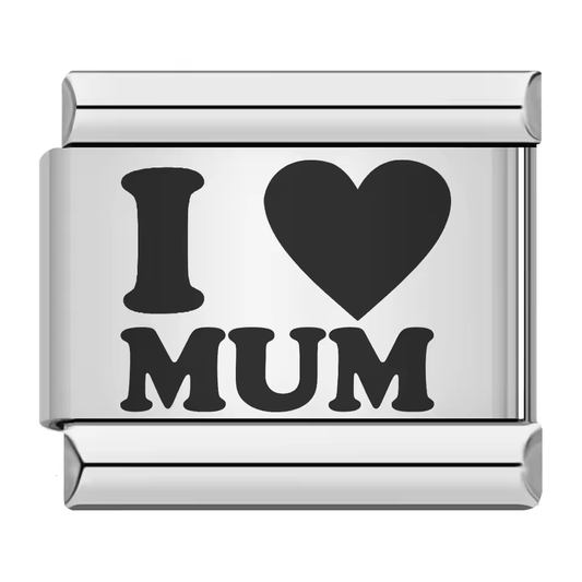 I love mum Italian charm 9mm stainless steel bracelet link