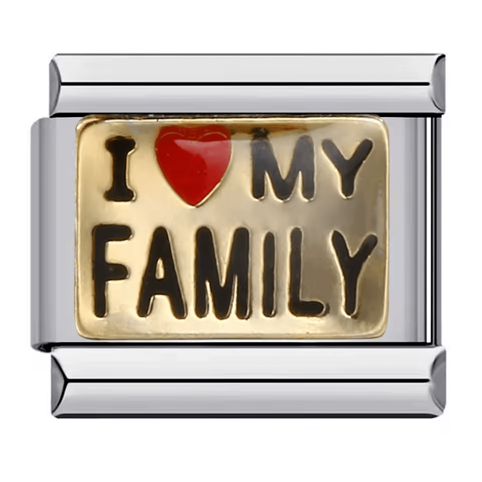 I love my family Italian charm 9mm family bracelet charm