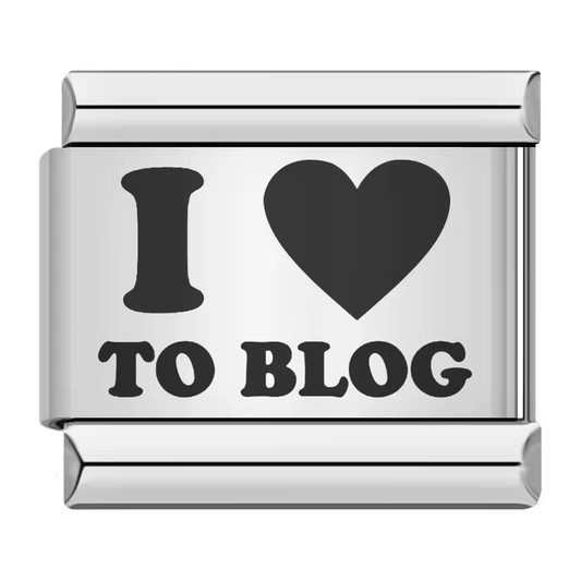 I love to blog Italian charm 9mm stainless steel bracelet link
