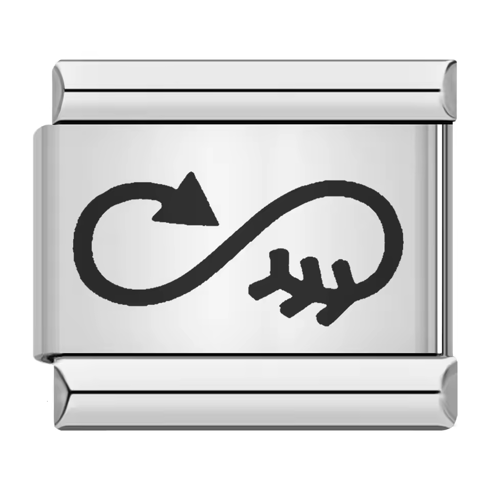Infinity love Italian charm 9mm stainless steel bracelet link