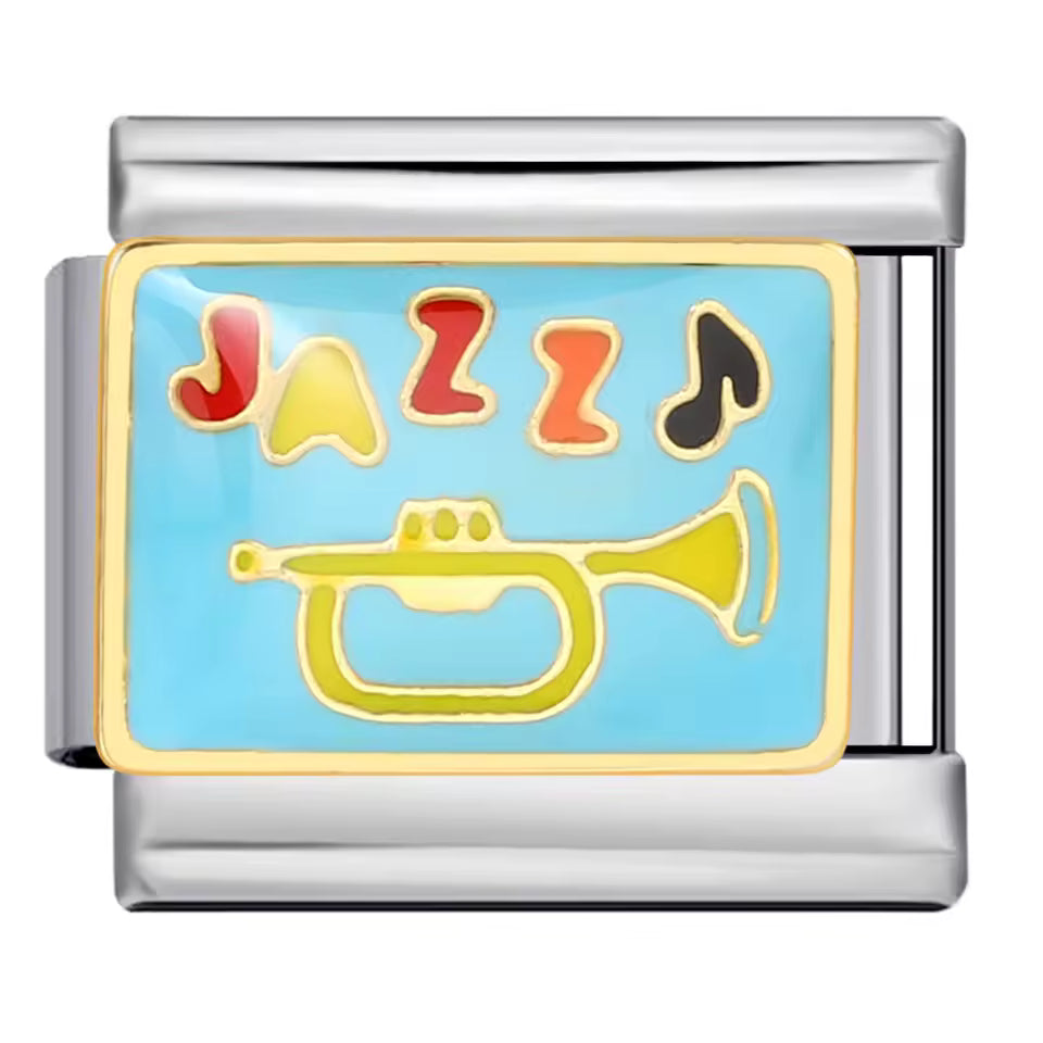 Jazz trumpet music Italian charm 9mm