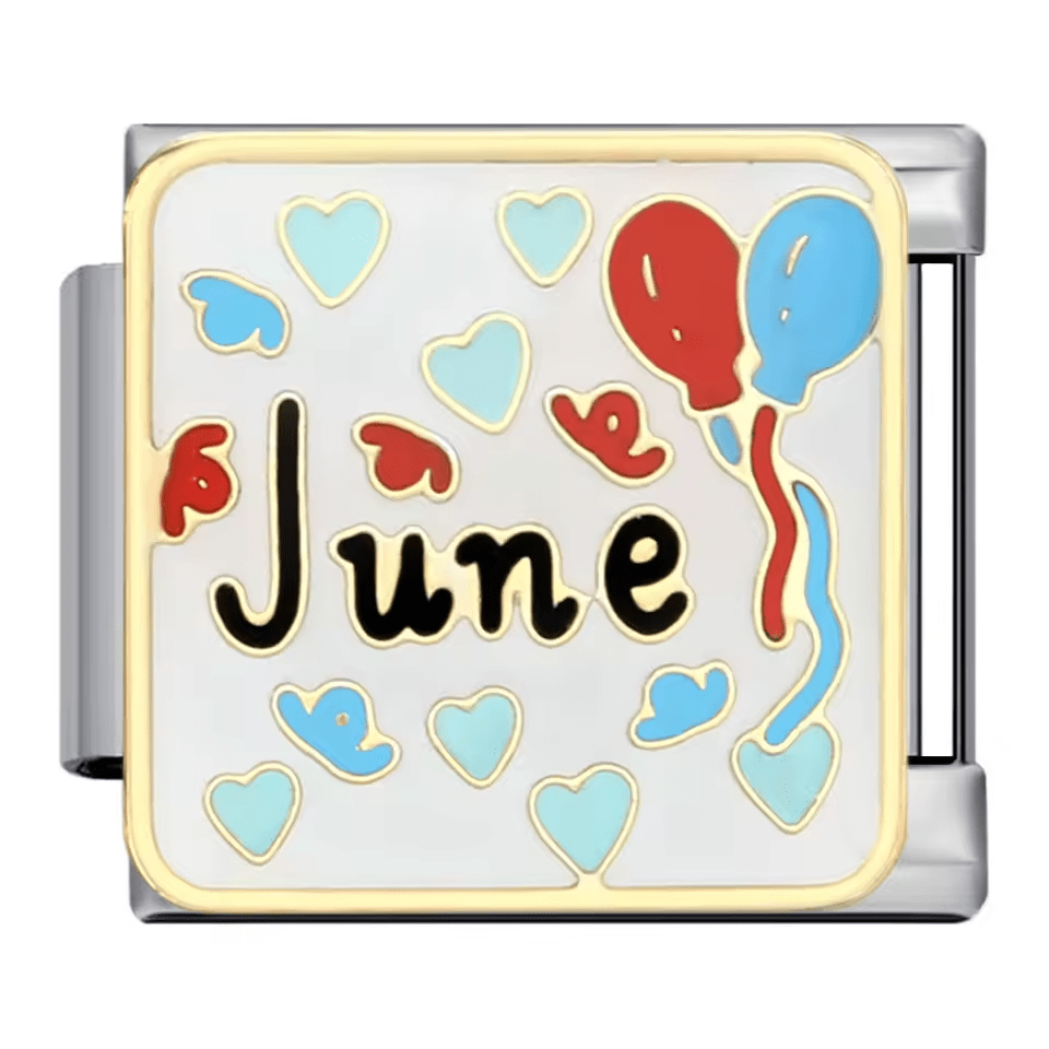 June Italian charm 9mm enamel month design