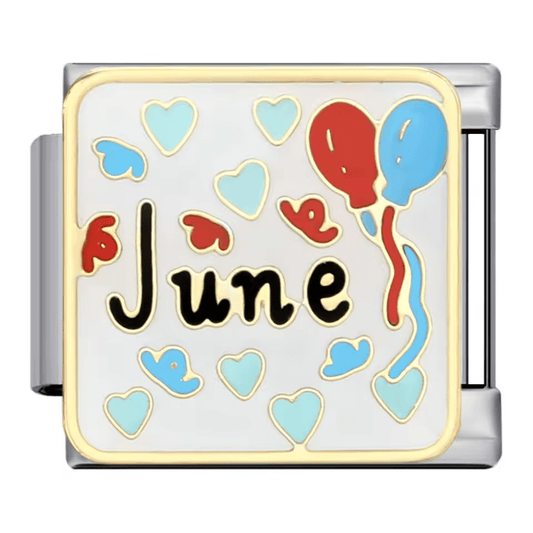 June Italian charm 9mm enamel month design