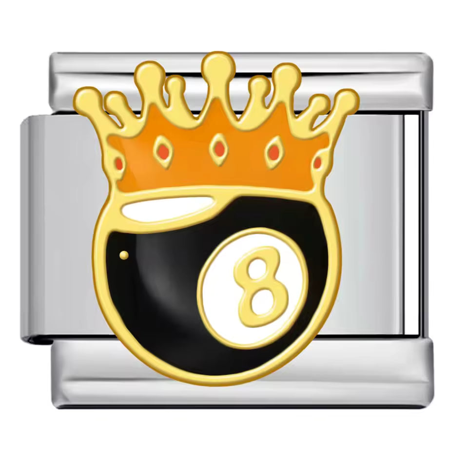 King 8 ball Italian charm 9mm