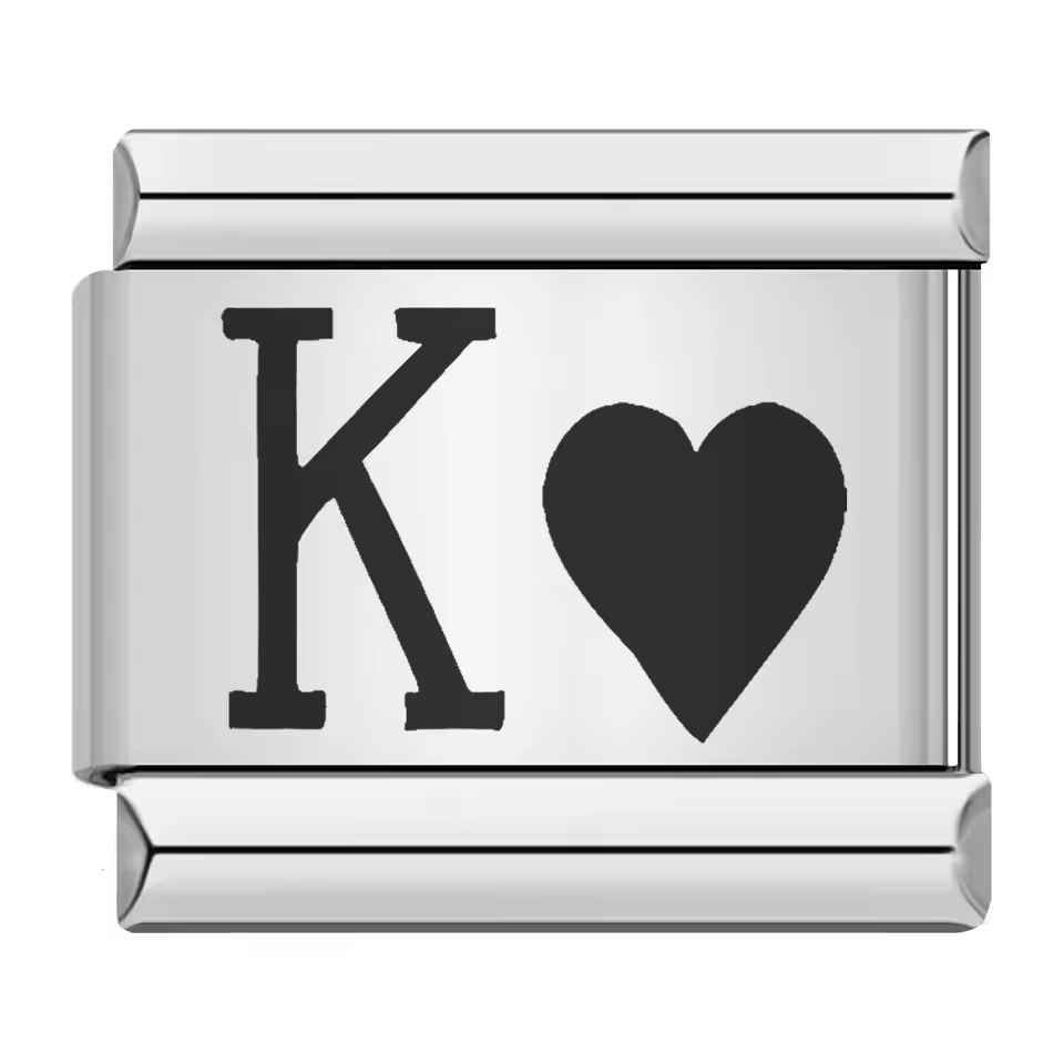 King of Hearts symbol Italian charm 9mm playing card heart Italian charm link