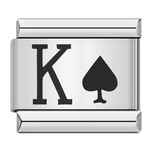 King of Spades symbol Italian charm 9mm playing card Italian charm link