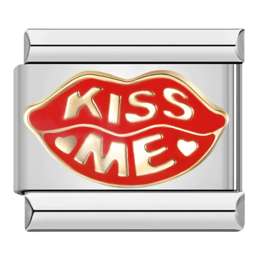 Kiss Me 9mm Italian charm by Charmette compatible with all Italian charm bracelets