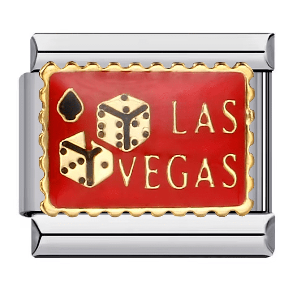 Las Vegas Italian charm 9mm casino dice design