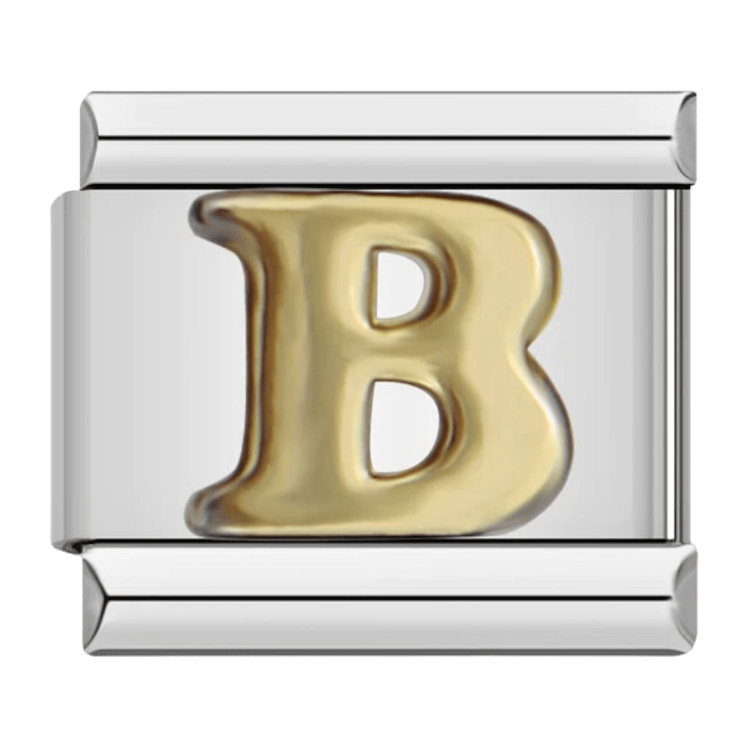 Letter B initial Italian charm 9mm bracelet link