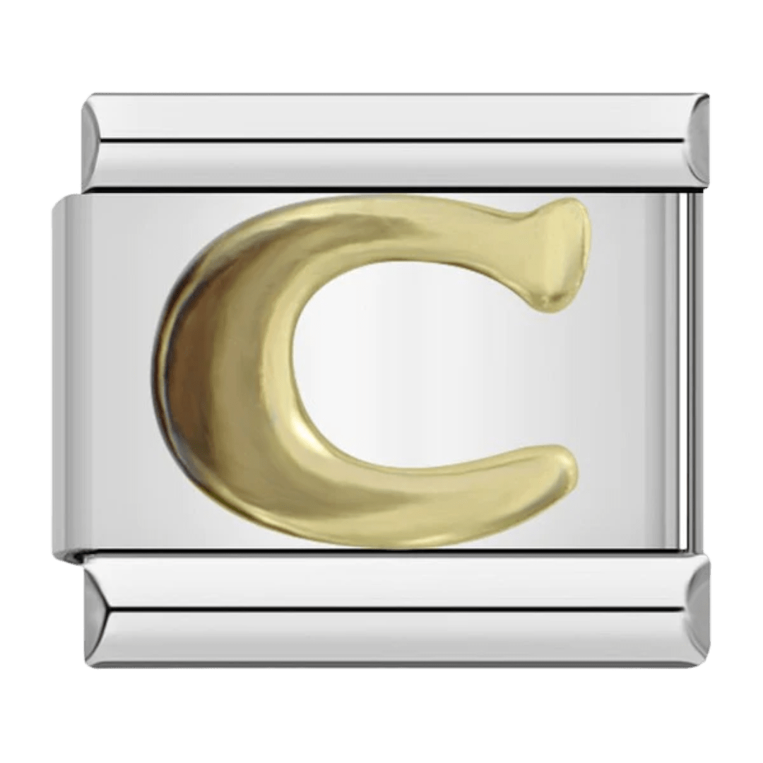 Letter C initial Italian charm 9mm bracelet link