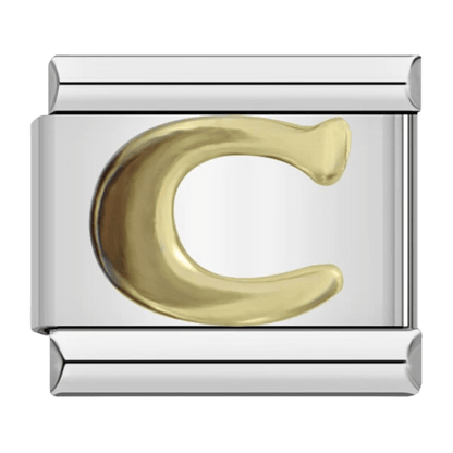 Letter C initial Italian charm 9mm bracelet link