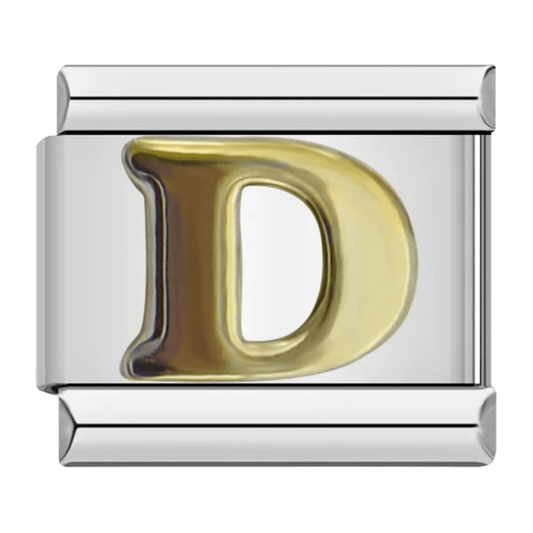 Letter D initial Italian charm 9mm bracelet link