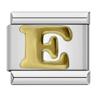 Letter E initial Italian charm 9mm bracelet link