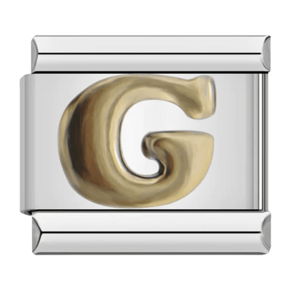 Letter G initial Italian charm 9mm bracelet link