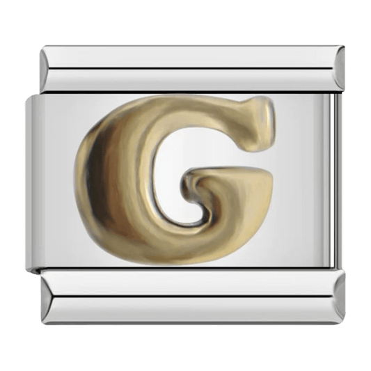 Letter G initial Italian charm 9mm bracelet link