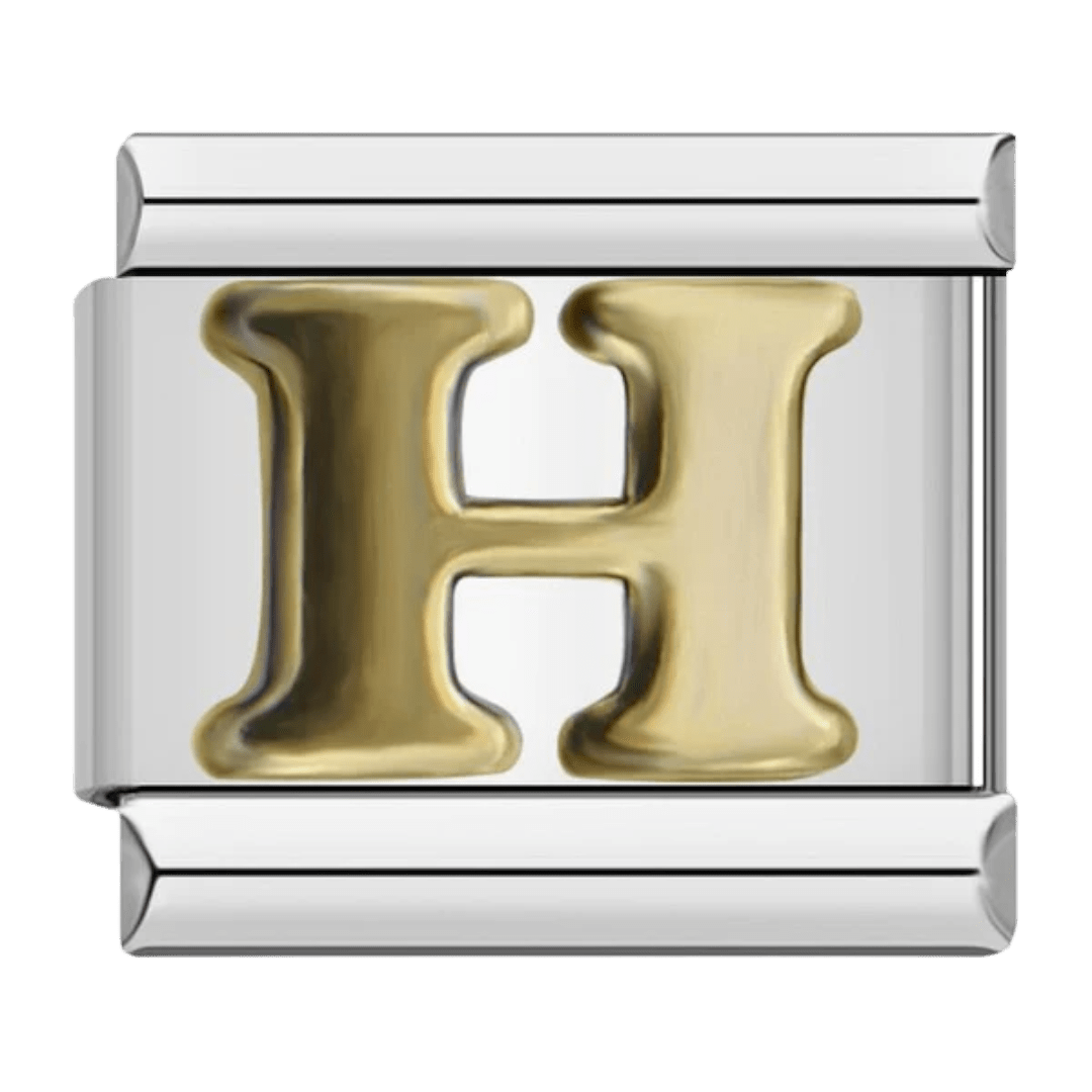 Letter H initial Italian charm 9mm bracelet link