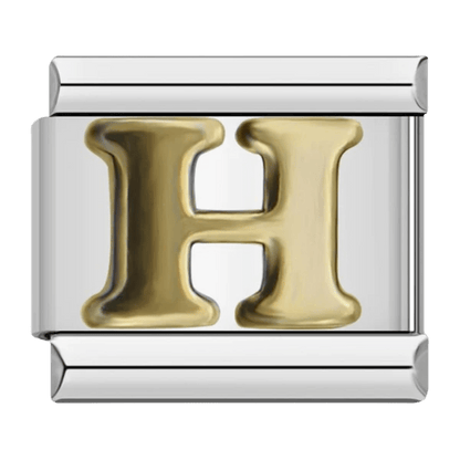 Letter H initial Italian charm 9mm bracelet link