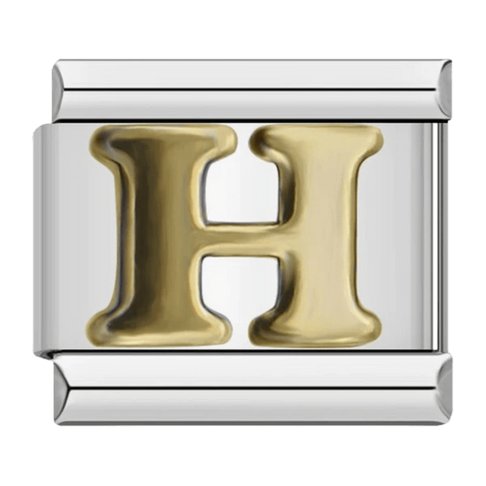 Letter H initial Italian charm 9mm bracelet link