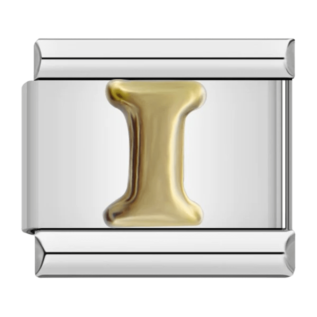 Letter I initial Italian charm 9mm bracelet link