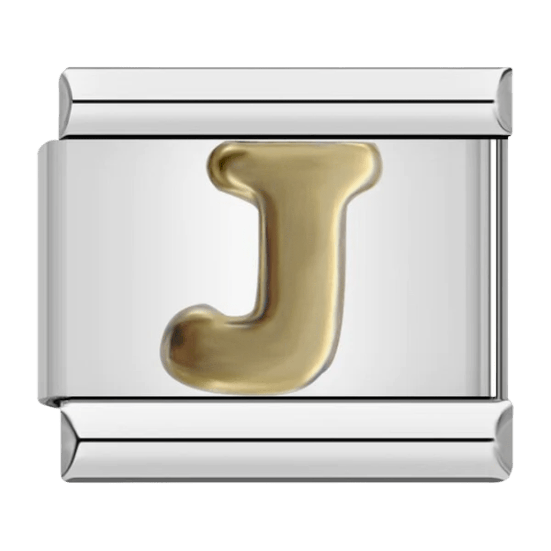 Letter J initial Italian charm 9mm bracelet link