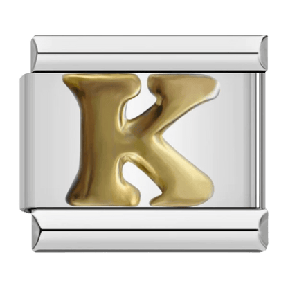 Letter K initial Italian charm 9mm bracelet link