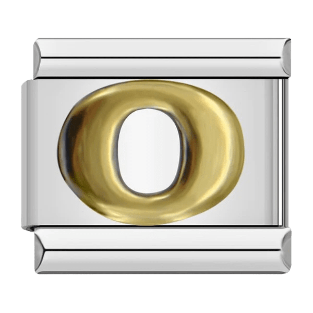 Letter O initial Italian charm 9mm bracelet link