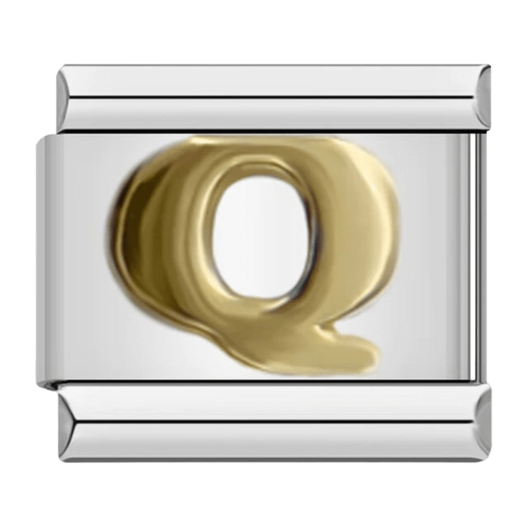 Letter Q initial Italian charm 9mm bracelet link