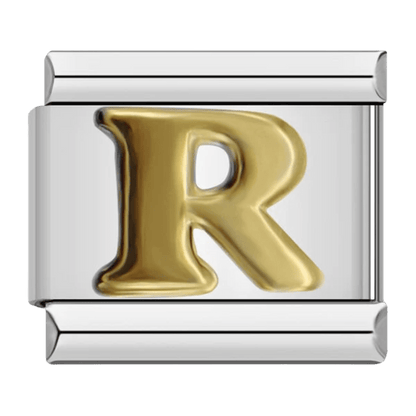 Letter R initial Italian charm 9mm bracelet link