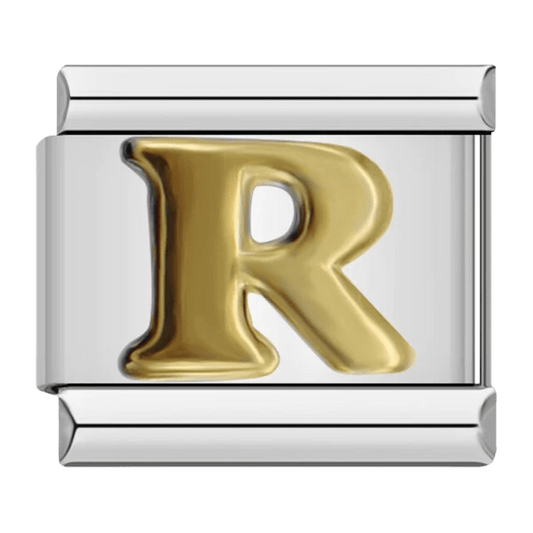 Letter R initial Italian charm 9mm bracelet link