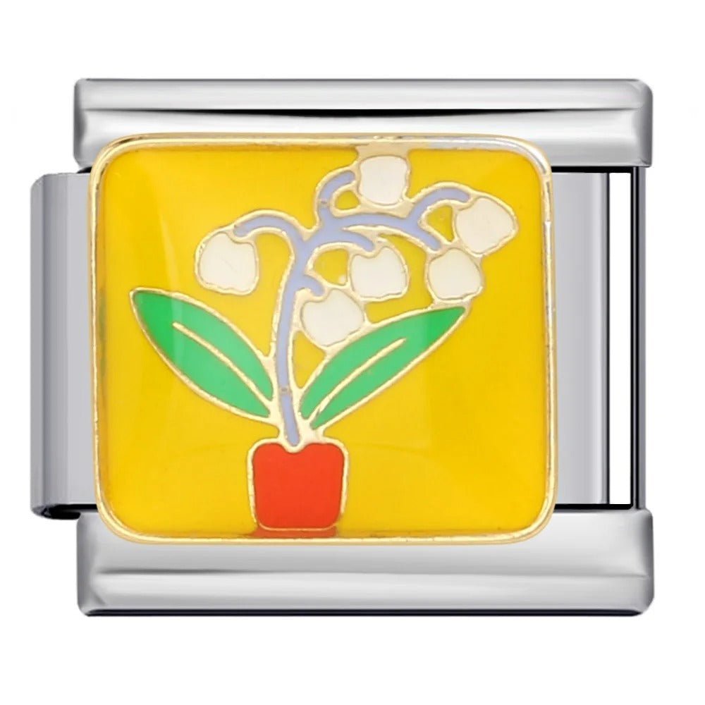 Lily of the valley Italian charm 9mm floral design