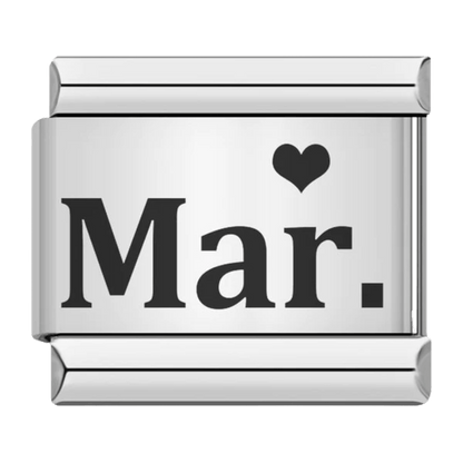 March month Mar Italian charm 9mm for Italian charm bracelet