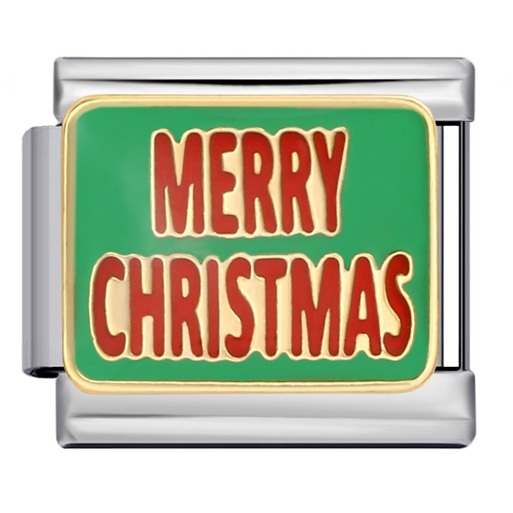 Merry Christmas word Italian charm 9mm
