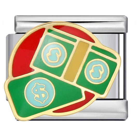 Money stacks Italian charm 9mm cash design