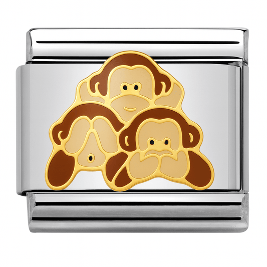 Monkeys Italian charm 9mm animal design