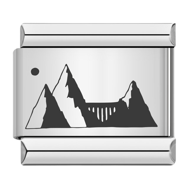Mountain landscape Italian charm 9mm mountain scene charm for Italian charm bracelet