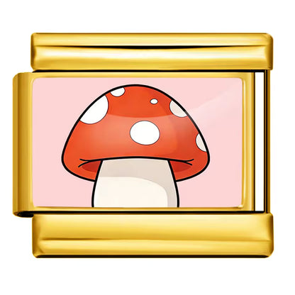 Mushroom Italian charm 9mm Gold