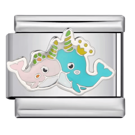 Narwhal Italian charm 9mm pastel ocean animal charm