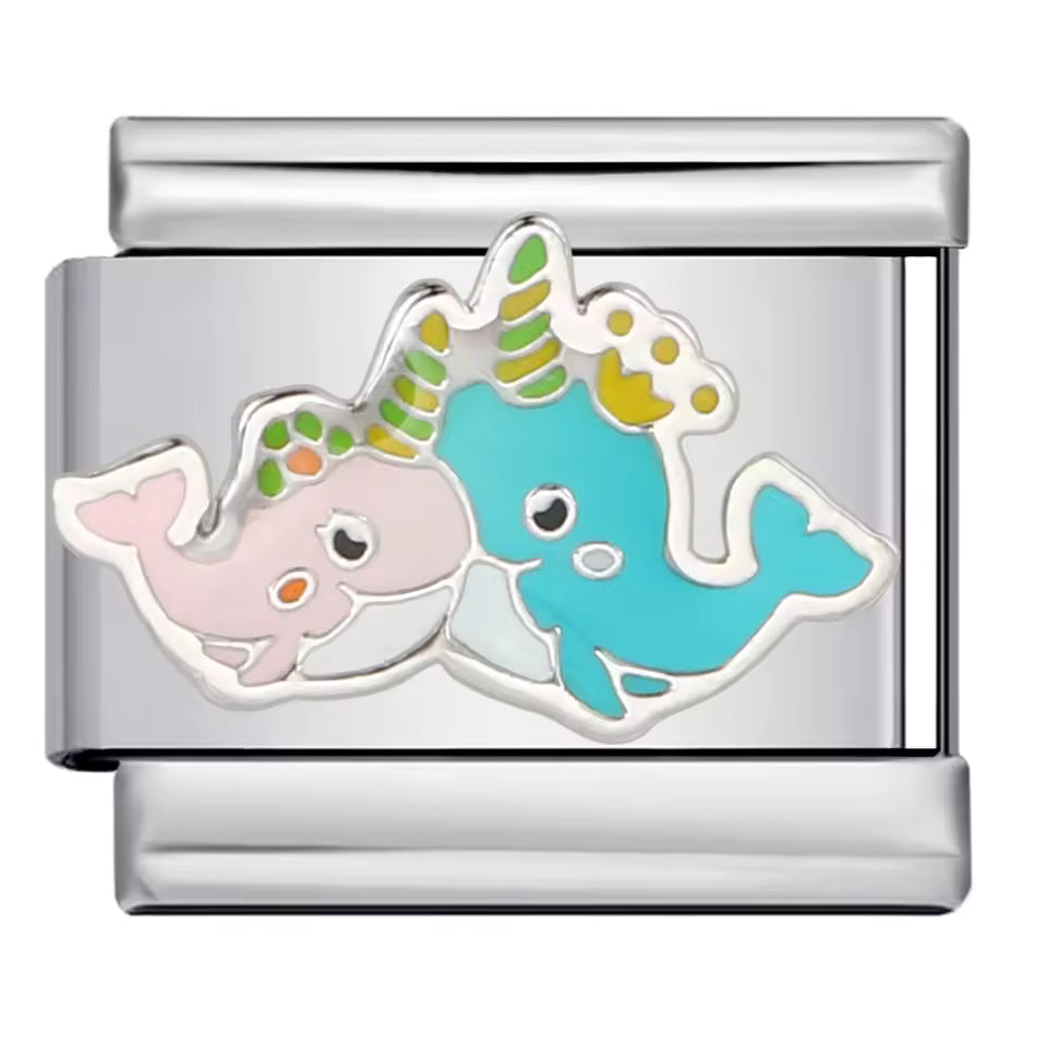 Narwhal ocean Italian charm 9mm
