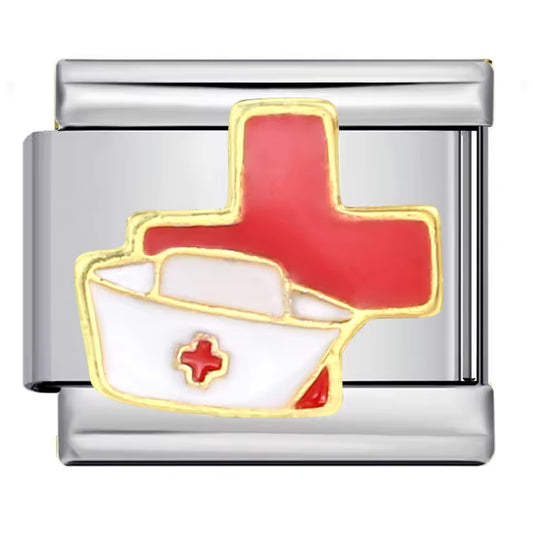 Nurse medical cross Italian charm 9mm