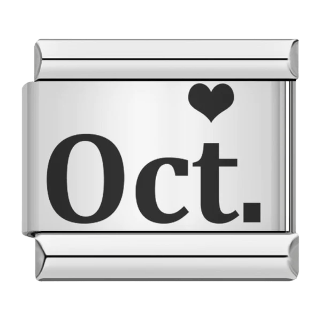October month Oct Italian charm 9mm for Italian charm bracelet