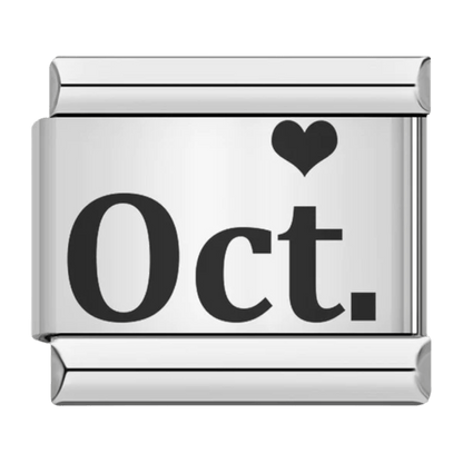 October month Oct Italian charm 9mm for Italian charm bracelet