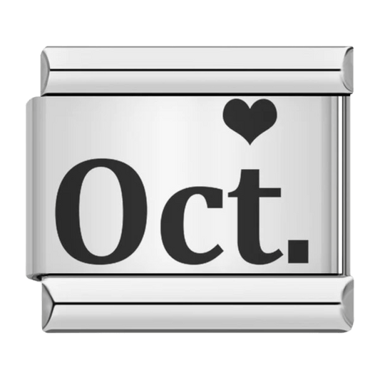 October month Oct Italian charm 9mm for Italian charm bracelet