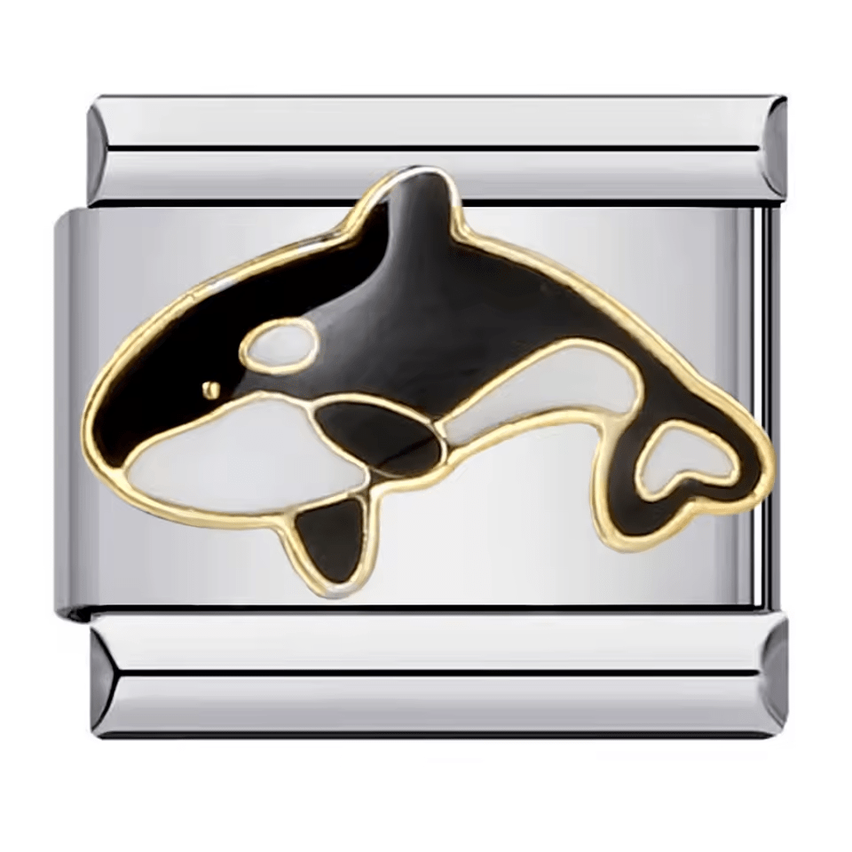 Orca Italian charm 9mm killer whale ocean design