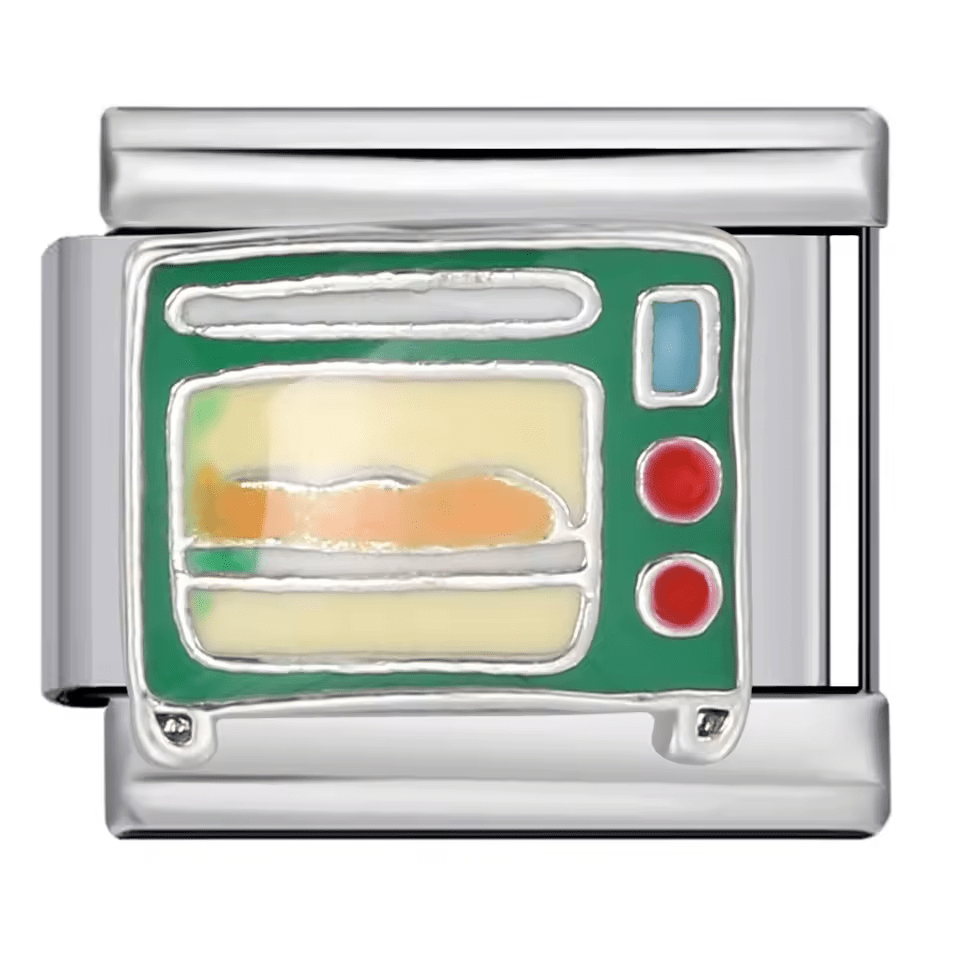 Oven appliance Italian charm 9mm stainless steel bracelet link