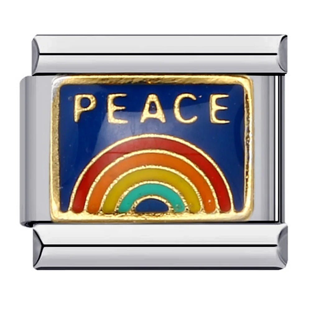 Peace rainbow Italian charm 9mm