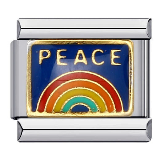 Peace rainbow Italian charm 9mm